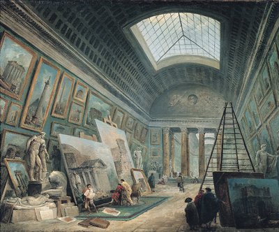 A Museum Gallery with Ancient Roman Art, before 1800 by Hubert Robert